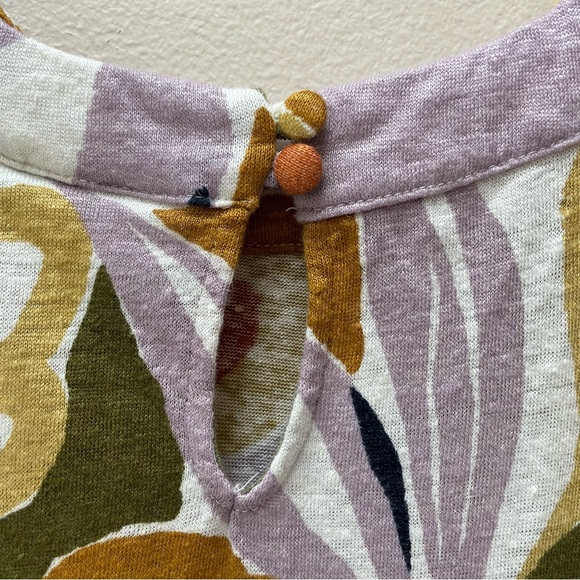 Rachel Zoe 100% Linen Sleeveless Floral Print Top Size 1X - Picture 3 of 5